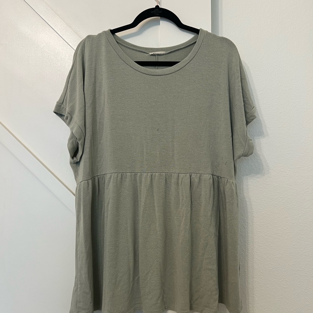 Green Boxy Short Sleeve T-Shirt